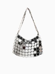 Glam Shoulder Bag Silver Silver Chic Silver Handheld Shoulder Bag, Large Capacity Double Handle Party Bag, Party Bags With Large Capacity And Double Handle, Silver Top Handle Shoulder Bag With Large Capacity, Silver Shoulder Bag With Large Capacity, Rectangular Baguette Bag For Party With Large Capacity, Large Capacity Silver Top Handle Shoulder Bag, Large Capacity Rectangular Baguette Bag For Party, Chic Silver Shoulder Bag With Large Capacity