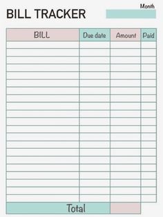 a bill tracker is shown in this image