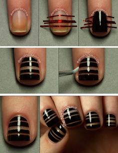 Striping Tape Nail Tutorial Tape Nail Art, Manicure Tutorials, Nail Tape, Nail Art Tutorial, Creative Nails, Nail Tutorials, Love Nails