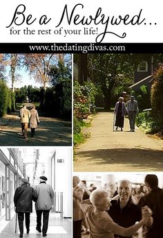 four different pictures with people walking down the street, and one has a baby in his arms