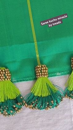 Saree Kuchu Designs Latest Simple, Kucchu Designs Saree, Kuchu Designs Saree, Saree Kuchu Designs Latest With Beads, Saree Kuchu New Designs Simple, Tassels Fashion Saree Pallu, Simple Tassels For Saree Pallu, Krishne Saree Kuchu Tassels, Tassels Fashion Clothing