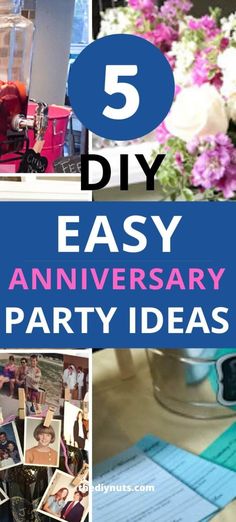 Wedding Anniversary Party Ideas: Inexpensive DIY Decorations - The DIY Nuts Outside Anniversary Party Decor, 65 Anniversary Party Ideas, Fiftieth Anniversary Party Ideas, 70th Anniversary Party Ideas For Parents, 45 Year Anniversary Party Ideas, Surprise Anniversary Party Ideas, 35 Year Anniversary Party Ideas, 55th Wedding Anniversary Party Ideas, How To Plan An Anniversary Party