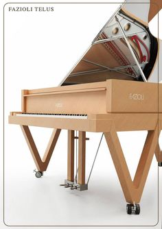 the piano is made out of wood and metal