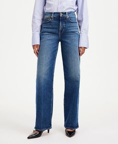 The Perfect Vintage Wide-Leg Jean | Madewell Perfect Cardigan, Stylish Jeans, Jean Trends, Elegant Blouses, Denim Trends, Slip Skirt, Perfect Jeans, Work Wardrobe, Material Girls