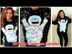 the ugly ugly christmas sweater is made to look like a snowman