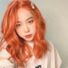 Light Auburn Hair, Androgynous Hair, Korean Hair Color, Wine Hair, Peach Hair, Hair Color Streaks