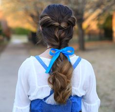 Belle Ponytail | Beauty & The Beast | Cute Girls Hairstyles Summer Ponytail, Girls School Hairstyles, Teenage Hairstyles, Belle Hairstyle, Easy Hairstyles For Medium Hair