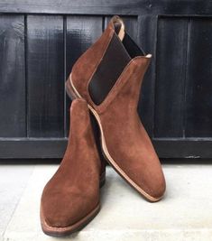 Handmade Chelsea Pure Suede Light Brown Ankle Boots for Men on Storenvy Light Brown Ankle Boots, Office Boots, Dress Leather Boots, Quality Leather Boots, Mens Dress Boots, Ankle Boots Dress, Botas Chelsea, Custom Design Shoes, Ankle Boots Men