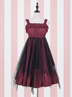 Spaghetti Straps Ruffled Dress For Costume Party, Gothic Sleeveless Ruffled Dress, Gothic Sleeveless Dress With Ruffles, Making Oc, Edwardian Dresses, Goth Things, Classic Lolita, Kawaii Goth, Edwardian Dress