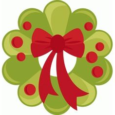 a christmas wreath with a red bow on it