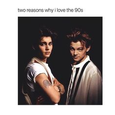 two people standing next to each other in front of a black background with the caption, now we got harry styles and louis tomson