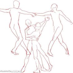 a drawing of three people standing together with their arms around each other