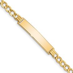 Introducing our stunning 10k yellow gold curb link ID bracelet for her. This personalized gold bracelet for her is the perfect addition to any jewelry collection. The curb link bracelet for her is crafted with high-quality 10k yellow gold, making it a durable and long-lasting piece. The women's gold ID bracelet features a customizable ID plate, making it a unique and thoughtful gift for any occasion. The women's curb link bracelet is designed to be comfortable and stylish, making it perfect for everyday wear. Shop our collection of women's personalized ID bracelets and find the perfect 10k gold bracelet for women today. Bow Jewelry, Id Bracelets, Yellow Stone, Fine Jewelry Bracelets, Black Bow, Gemstone Bracelets, Bracelets And Charms, Chain Link Bracelet, Gemstone Earrings