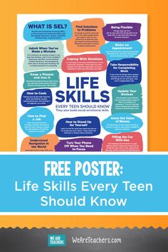 a poster with the words life skills on it