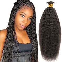 Brazilian Human Hair Bulk For Braiding Wet And Wavy 100 Percent Human Braiding Hair No Weft Bundles For Crochet Hair Natural Black (20 Inch, Kinky Straight) Human Hair Braids Wet And Wavy, Deep Twist Crochet Braids, Cornrows With Box Braids, Braiding Hair Colors, Box Braid Hair, Blonde With Pink, Human Braiding Hair, Braid In Hair Extensions, Cornrow