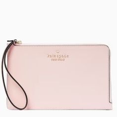 Kate Spade Chalk Pink Staci Medium L Zip Wristlet Nwt Kept In Package To Keep Protected 5.2" H X 8.1'w Saffiano Leather Ksny Metal Pinmount Logo Two Way Spade Jacquard Lining Interior: 4 Credit Card Slots Exterior: Zip Pocket On Back Zip Closure Kate Spade Wristlet, Pink Cards, Black Leather Wallet, Wallet Organization, Kate Spade Wallet, Black Wallet, Zipper Wallet, Pink Mini, Christmas 2024