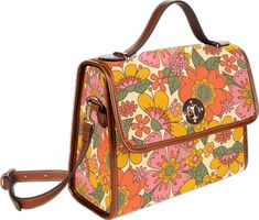 Vintage Multicolor Bag With Detachable Strap, Vintage Multicolor Satchel With Removable Pouch, Vintage Multicolor Top Handle Shoulder Bag, Retro Square Shoulder Bag With Removable Pouch, Retro Square Travel Satchel, Vintage Orange Rectangular Shoulder Bag, Retro Square Satchel With Detachable Strap, Retro Square Satchel With Removable Pouch, Vintage Multicolor Shoulder Bag With Top Carry Handle