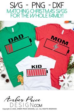 Cricut Project Ideas, Shirt Svgs, Kids Christmas Shirt, Amber Price, Silhouette Cameo Crafts, Christmas Shirts For Kids, Matching Christmas Shirts, Christmas Pjs, Family Christmas Pajamas