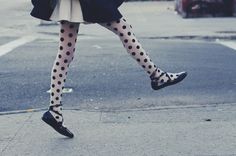 . Funky Tights, Polka Dot Tights, Manic Pixie Dream Girl, Zooey Deschanel, 60s Fashion, Cute Fits, New Age, New Outfits, New Home