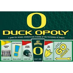 the o duck opoly game is shown in green and yellow