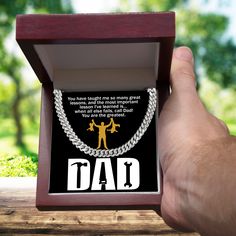 Surprise your Dad with the awesome necklace with a gift box and message card. "You have taught me so many great lessons, and the most important lesson I've learned is... when all else fails, call Dad! You are the greatest." Give your special someone a classic necklace that shows off their strength and style! Our Cuban Link Chain is the perfect gift for any occasion, including birthdays and holidays. Available in polished stainless steel or 14K yellow gold, you can be sure this wonderfully weight Father's Day Personalized Jewelry Gift, Inspirational Jewelry For Father's Day Gift, Inspirational Necklace For Father's Day Gift, Inspirational Personalized Jewelry For Father's Day, Inspirational Jewelry For Father's Day Personalized Gift, Inspirational Jewelry For Father's Day, Ohio State Gifts, Paraprofessional Gifts, Mail Carrier Gift