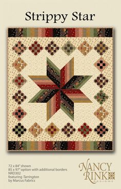 Strippy Star Star Quilt Pattern, Marcus Fabric, Easy Quilt Patterns, Star Quilt Patterns, Scrappy Quilt, Star Quilts, Vintage Sheets, Scrappy Quilts, Quilt Sizes