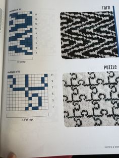 the crossword puzzle book is open to show it's different colors and patterns