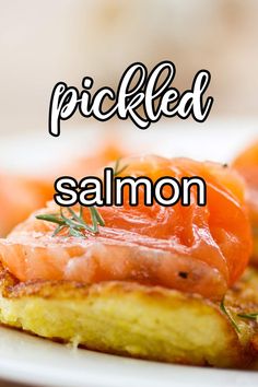 Pickled Salmon - Use this pickled fish for canapes or other finger sandwiches (or, just as a snack straight from the jar!). | CDKitchen.com