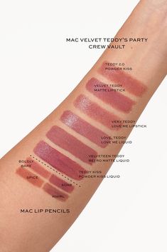 Best Mac Products, Mac Teddy, Mac Lipstick Colors, Meg 2, Mac Lipstick Swatches, Best Mac Lipstick, Mac Velvet Teddy, Mac Lip Pencil, Matte Lipstick Colors