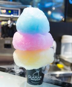 an ice cream cone sitting on top of a counter