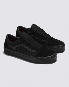 Vans | Skate Old Skool Black/Black Skate Shoe Vans Black Skate Shoes For Skateboarding, Black Vans Skate Shoes For Skateboarding, Urban Black Skate Shoes, Urban Black Skate Shoes For Skateboarding, Black Skate Shoes For Skateboarding, Vans Black Sneakers For Skateboarding, Black Vans Sneakers For Skateboarding, Long Skate, Old Skool Black