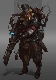 ArtStation - Schütze, Alexey Kruglov Steampunk Setting, Character Needs, Futuristic Warrior, Victorian Theme, Steampunk Characters, Steampunk Artwork, Gear Clock, Fantasy Sci Fi