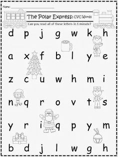 the polar express letters and numbers worksheet is shown in black and white,