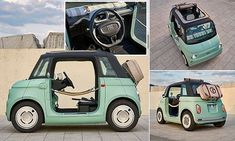 an electric car is shown with its doors open