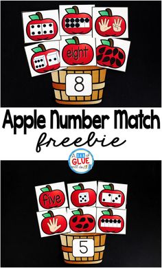 an apple number match is shown with the numbers on it