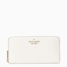 Nwot Kate Spade Wallet White Kate Spade Wallets As Gift, Classic Rectangular Kate Spade Wallet, White Kate Spade Wallet For Everyday Use, Classic Kate Spade Wallets For Daily Use, White Kate Spade Bags With Card Slots, Luxury Everyday Kate Spade Wallets, White Rectangular Kate Spade Wallet, Classic Everyday White Wallets, Classic White Wallets For Everyday Use