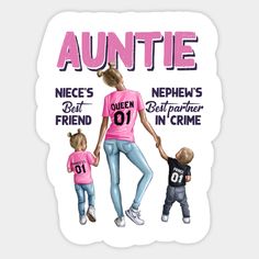 Auntie Niece’s Best Friend Nephew’s Best Partner In Crime Shirt Auntie Shirt, Aunt Gift -- Choose from our vast selection of stickers to match with your favorite design to make the perfect customized sticker/decal. Perfect to put on water bottles, laptops, hard hats, and car windows. Everything from favorite TV show stickers to funny stickers. For men, women, boys, and girls. Kids Water Bottle Vinyl, Aunt And Niece Shirts, Niece Quotes From Aunt, Nephew Shirts, Auntie Quotes, Niece Quotes, Hug Illustration, Aunt Quotes