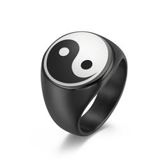 PRICES MAY VARY. Tai Chi Yin Yang Pattern: The ring showcases a beautifully crafted Tai Chi Yin Yang symbol, representing the balance of opposites and the harmony of dual forces. Stainless Steel Durability: Crafted with precision from high-quality stainless steel, this ring ensures durability, scratch resistance, and resistance to tarnishing, maintaining its polished appearance. Color Options: Choose from Silver for a classic look or Black for a bold and contemporary style, allowing you to expre Yin Yang Ring, Yin Yang Pattern, Zen Master, Mens Stainless Steel Rings, Party Rings, Ring Color, Men's Ring, One Ring, Tai Chi