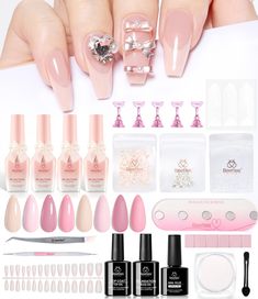 New Released DIY Gel Nail Kit: Beetles X DIY nail is a new endeavor.We’ve selected trendy nail design styles and included the products needed to create them in this kit, sparking your nail art inspiration while making it easier for you to do your own nails  Glazed Ballet Collection: Glazed Ballet Gel Polish Set is inspired by ballet shoes, with a nail surface that has the same silky texture as ballet slippers—elegant yet playful.The collection inclue color gel polish*4,base&top c Do Your Own Nails, Nail Tip Shapes, Fall Wedding Nails, Chrome Nail Powder, Gel Nails Diy, Gel Nail Kit, Nail Powder, Gel Nail Polish Set, Silky Texture