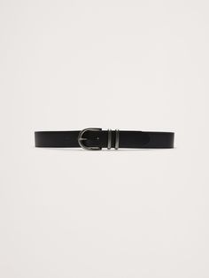 One of our best-sellers, this richly-made belt uses luxurious, sturdy leather and a double metal keeper tab to hold belt ends for a streamlined silhouette.  Designed to be worn at the hips.  Designed to be worn at the hips.  Width: 1. 6" (4cm) XXS: 27-31" XS: 29-33" S: 31-35" M: 33-37" L: 36-40" XL: 40-44" XXL: 44-48" Belt Black, Black Belt, Leather Belt, Best Sellers, Black Gray, Banana Republic, Women's Accessories, Black And Grey, Grey