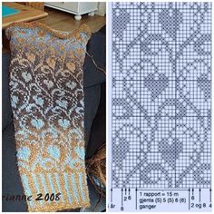 two pictures showing the same pattern and how to use it