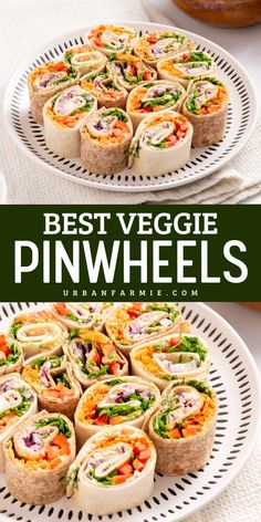 Looking for a quick, healthy appetizer for your new year, super bowl party food ideas or game day menu? These Veggie Pinwheels take just 5 minutes to make! Packed with spinach, carrots, bell peppers, and onions and wrapped in a soft tortilla with creamy hummus, they’re colorful, fresh, and oh-so-delicious! Hummus Pinwheels Vegan, Hummus Cups With Veggies, Vegetarian Appetizers For Party Easy Finger Foods, Veggie Finger Foods Appetizers, Vegan Pinwheels Appetizers, Vegetarian Pinwheels Roll Ups, Healthy Vegetarian Appetizers, Veggie Pinwheels Roll Ups, Veggie Finger Food