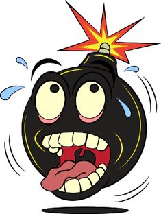 an angry black bomb with its mouth open