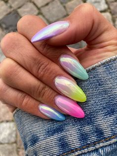 Unghie Sfumate, Airbrush Nails, Colorful Nails, Ombre Nail Designs, Nail Art Ombre