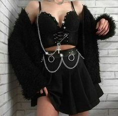 A Black Outfit, Egirl Fashion, E Girl Outfits, Aesthetic Grunge Outfit, Rock Punk, Gothic Outfits