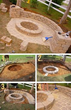 the steps are made to look like an outdoor fire pit