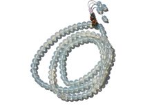 Features: Necklace consists of 108 beads with a Guru bead, positioned at the center of the strand, marking the completion of one full round of the mala. Size is 8mm Material: Made from moonstone known for its shimmering, iridescent play of colors, a pearlescent glow. Handcrafted by skilled artisans to ensure high quality. Symbolism: Often associated with the moon and its cycles. Represents intuition, emotional balance, and feminine energy. Purpose: Used in meditation and healing practices to enh Spiritual Style Faceted Round Beaded Necklaces, Spiritual Style Round Faceted Beads Necklace, Spiritual Round Bead Crystal Necklaces For Beach, Spiritual Crystal Necklaces With Round Beads For Beach, Adjustable Crystal Necklace With 8mm Round Beads, Spiritual Oval Beads Crystal Necklace With Adjustable Fit, Meditation Crystal Necklaces With Faceted Round Beads, Adjustable 108 Beads For Jewelry Making, Spiritual Crystal Necklaces With Oval Beads