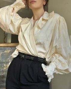 Poofy Sleeve Shirt, Poofy Sleeves, Poet Shirt, J K Rowling, Mens Outfit Inspiration, Archive Of Our Own, Costume Shop, Silk Wrap, Soft Grunge