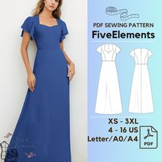 A-line V-Neck Floor-Length Chiffon Bridesmaid Dress With Ruffle Full Length Dress Sewing Pattern PDF Shop Bundle: https://www.etsy.com/listing/1780689029/whole-shop-bundle-sewing-pattern-blouses Sizes: US Size 4  - 16            EU Size XS - 3XL Sewing Pattern instructions language: English Print size: - A0 pattern files                    - A4 pattern files                    - US LETTER pattern files (For different print sizes please contact me and I will be more than happy to help. Just send me a message). Pattern specifications: PDF Pattern, PDF Instructions, Size Specifications, Cut Instructions, and more... Cloth Specs: linen dress, summer dress, casual dress, wedding guest dress, dress sewing pattern, cotton linen dress for women. Material: Cotton, Cotton + Polyester, Linen, Nylon, Casual Dress Wedding, Pattern Blouses, Floor Length Chiffon Bridesmaid Dresses, Cotton Linen Dresses, Womens Sewing Patterns, Full Length Dress, Chiffon Bridesmaid Dress, Dress Sewing, Dress Sewing Pattern