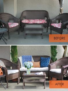 before and after photos of patio furniture